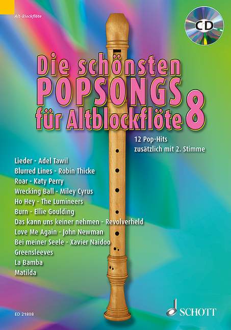 Die schönsten Popsongs für Alt-Blockflöte, vol. 8