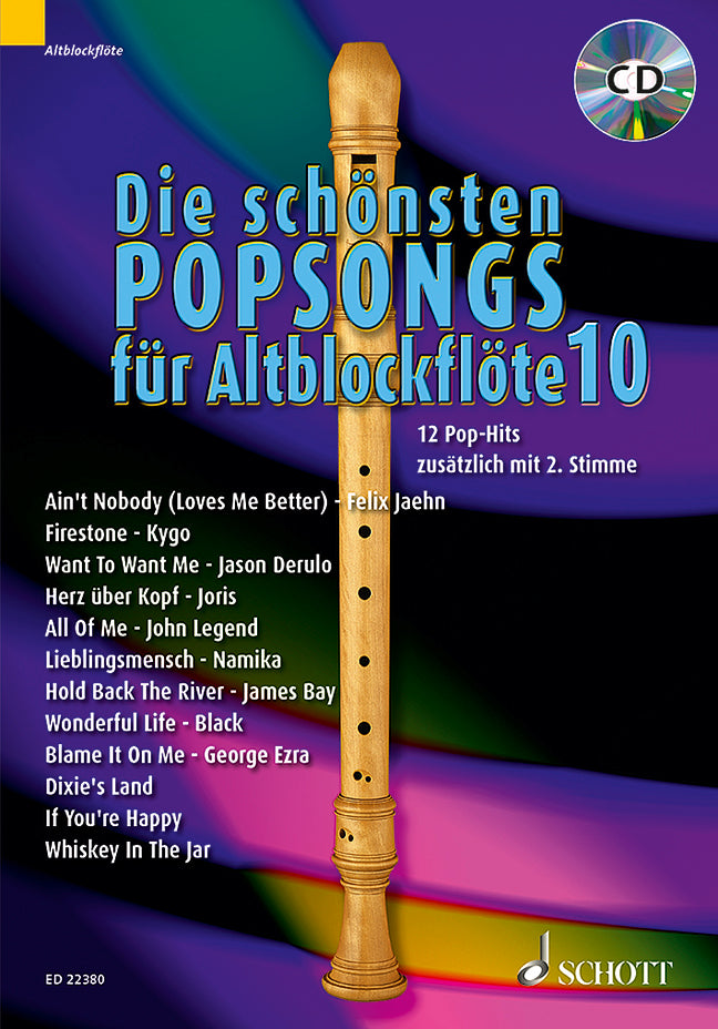 Die schönsten Popsongs für Alt-Blockflöte, vol. 10