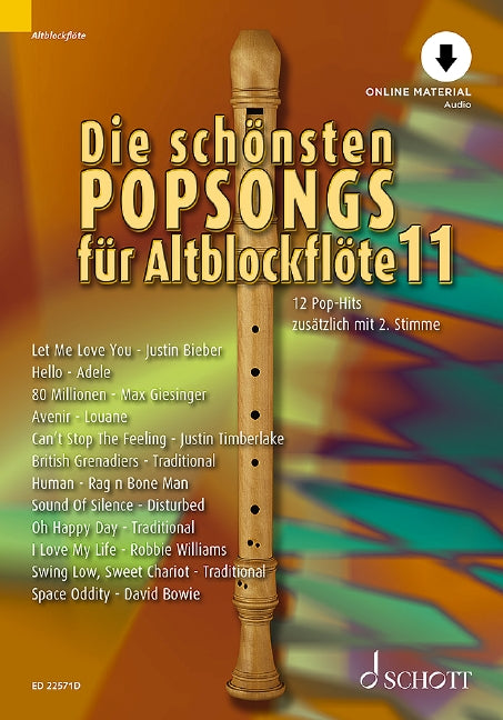 Die schönsten Popsongs für Alt-Blockflöte, vol. 11