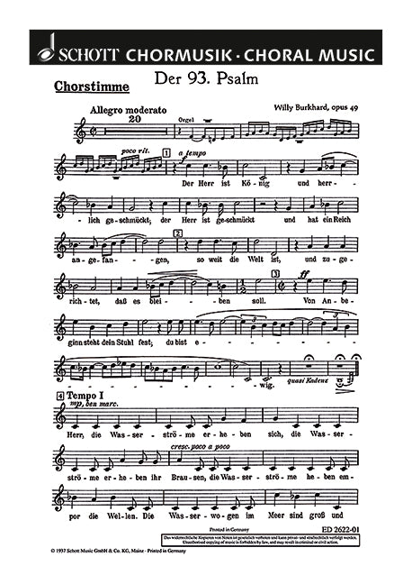 Der 93. Psalm op. 49 [choral part]