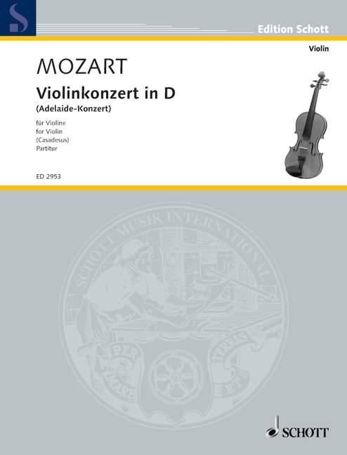 Violinkonzert in D KV Anh. 294a [score]