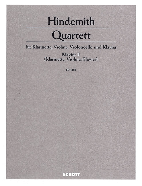 Quartet for clarinet, violin, cello and piano (2 piano version) [Piano II]