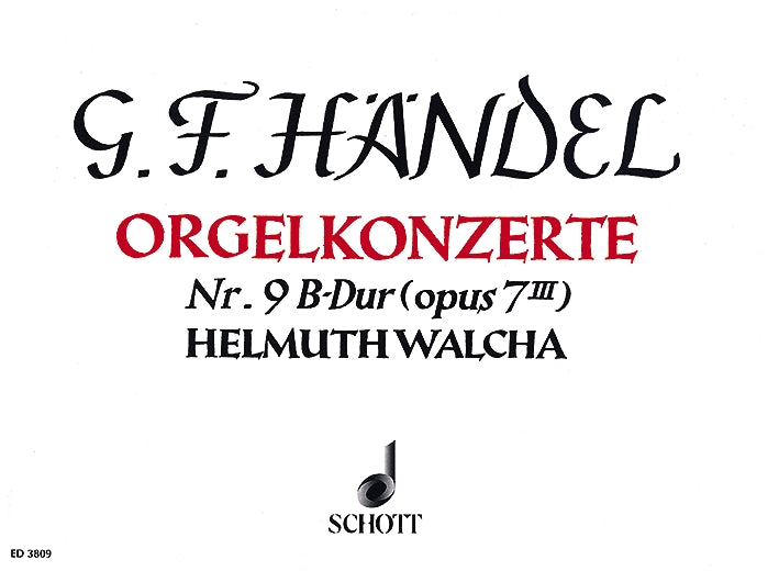 Organ Concerto No. 9 Bb major op. 7/3 HWV 308 [Organ score]