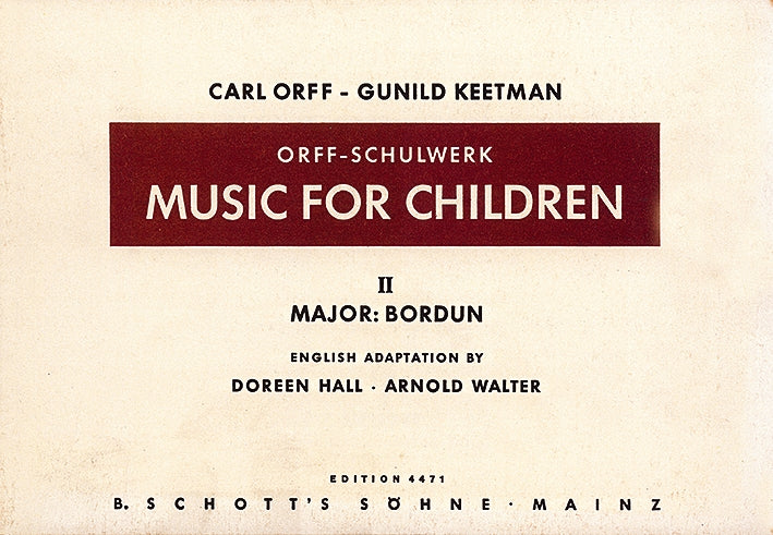 Music for Children (Hall/Walter校訂), vol. 2