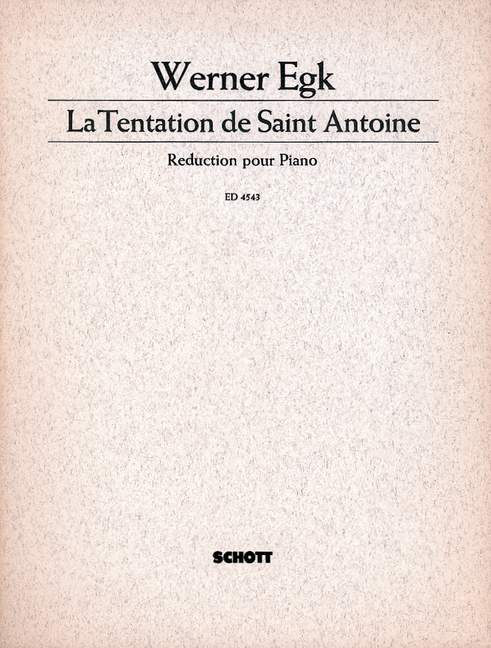 La Tentation de Saint Antoine [vocal/piano score]