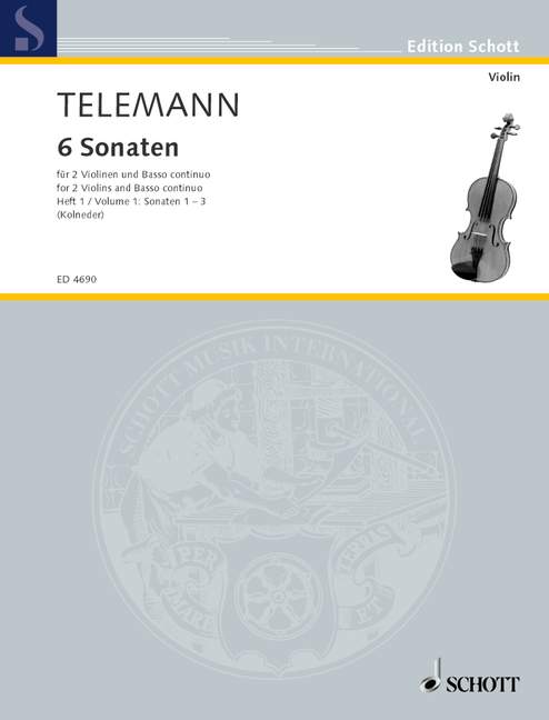 6 Sonaten (2 violins & continuo), vol. 1