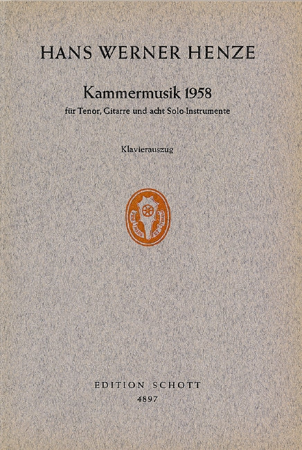 Kammermusik 1958 [vocal/piano score]