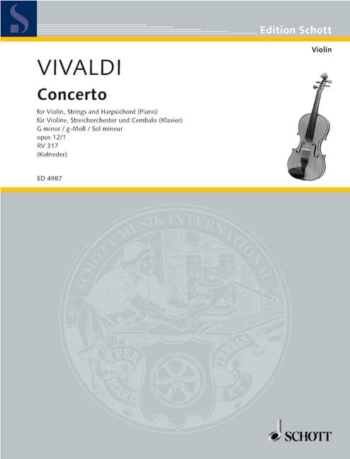 Concerto g-Moll op. 12/1 RV 317 / PV 343 [score]