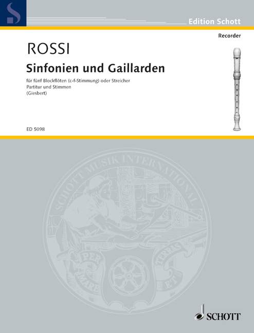 Sinfonien und Gaillarden [score and parts]