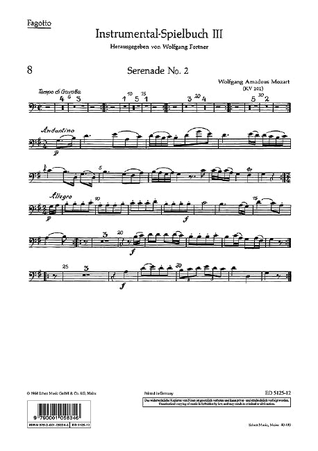 Instrumental-Spielbuch, vol. 3 [Bassoon part]