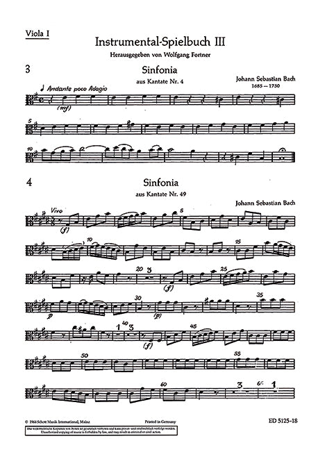 Instrumental-Spielbuch, vol. 3 [Viola I part]
