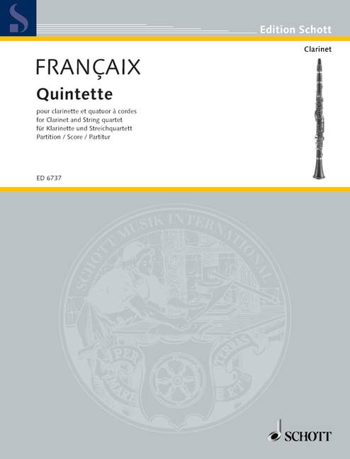 Quintette for clarinet and string quartet [score]