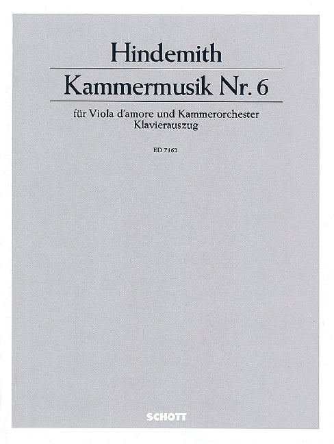 Kammermusik Nr. 6 op. 46/1 [piano reduction with solo part]