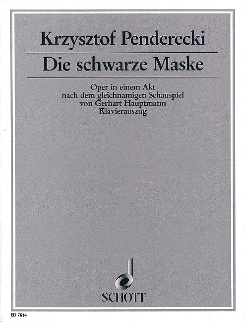 Die schwarze Maske（ヴォーカル・スコア）