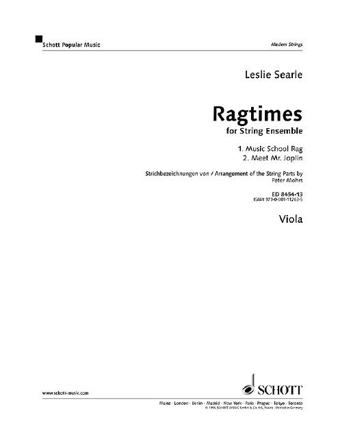 Ragtimes for String Ensemble [Viola part]