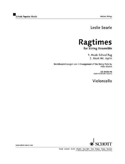 Ragtimes for String Ensemble [Cello part]