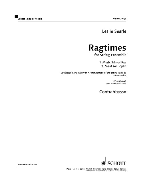 Ragtimes for String Ensemble [Double Bass part]