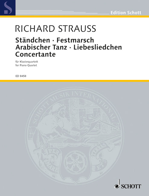 Ständchen · Festmarsch · Arabischer Tanz · Liebesliedchen · Concertante o. Op. AV. 168, 178, 182, 157