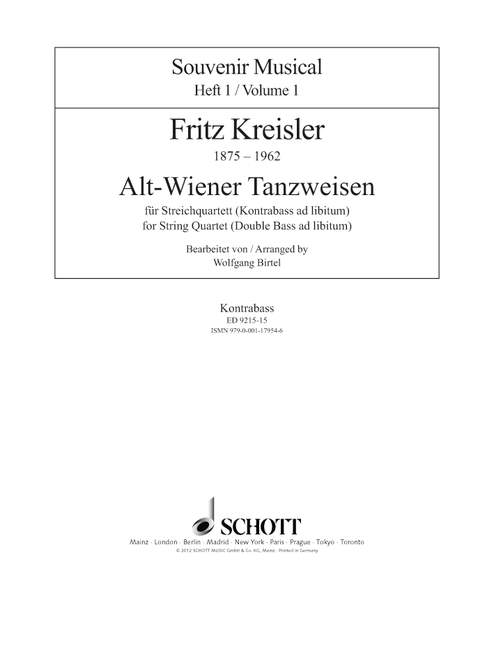Alt-Wiener Tanzweisen (String quartet with double bass, ad libitum)