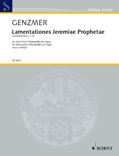 Lamentationes Jeremiae Prophetae GeWV 64 [score]