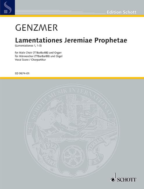 Lamentationes Jeremiae Prophetae GeWV 64 [合唱楽譜]