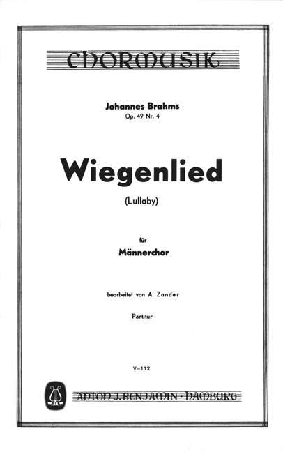 Wiegenlied op. 49/4 [men's choir (TTBB) a cappella]