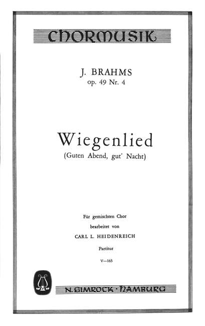 Wiegenlied op. 49/4 [mixed choir (SATB) a cappella]