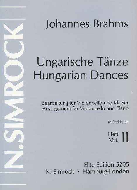 Ungarische Tänze, vol. 2 (cello & piano)