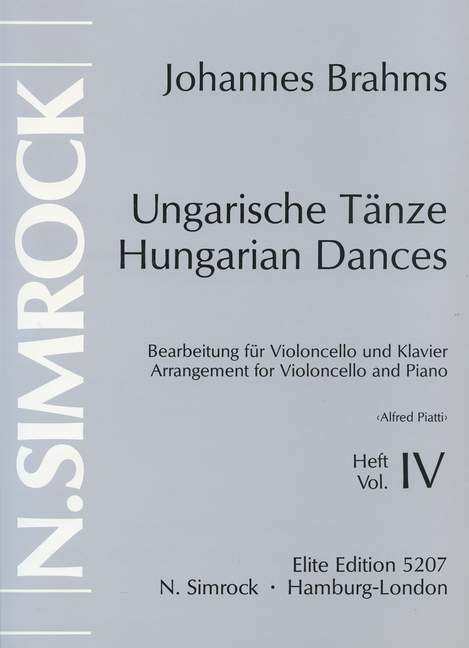 Ungarische Tänze, vol. 4 [cello and piano]