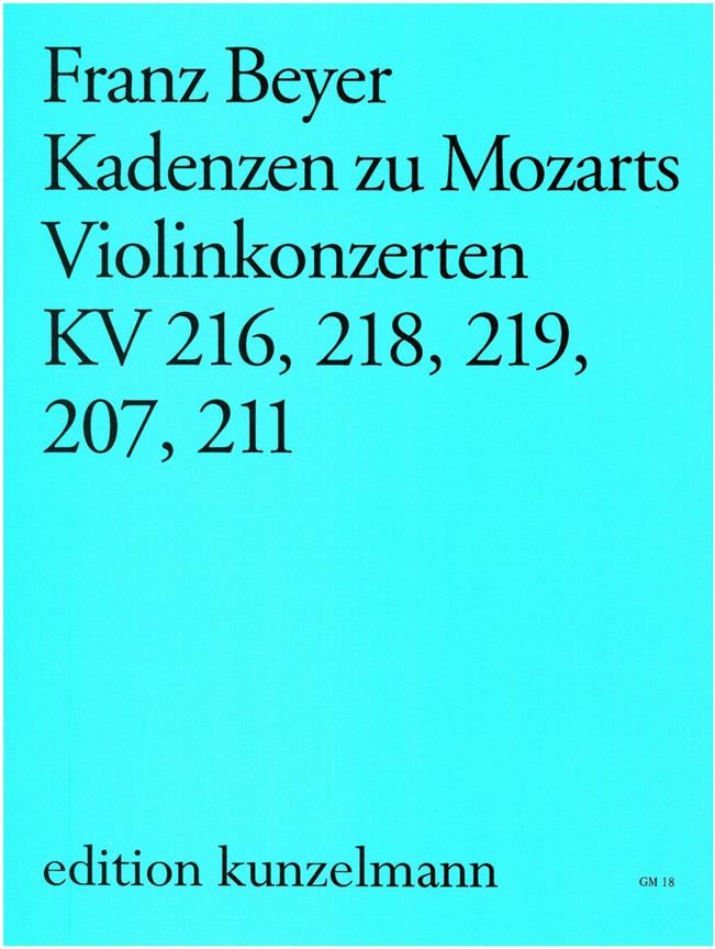 Kadenzen Zu Mozarts Violinkonzerten