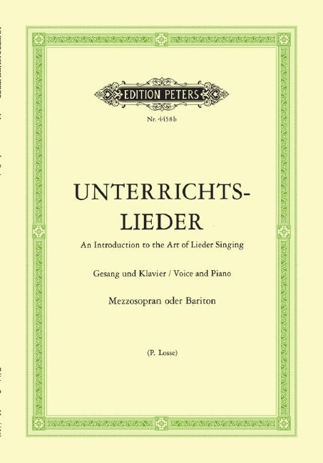 Unterrichtslieder = Album of 60 Lieder from Bach to Reger (Medium voice (mezzo-soprano or baritone) and piano)