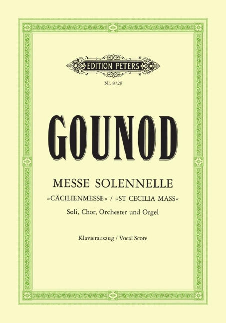 Messe solennelle en l'honneur de Sainte Cécil (Vocal Score)
