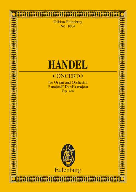 Organ concerto No. 4 F major op. 4/4 HWV 292 [ポケットスコア]