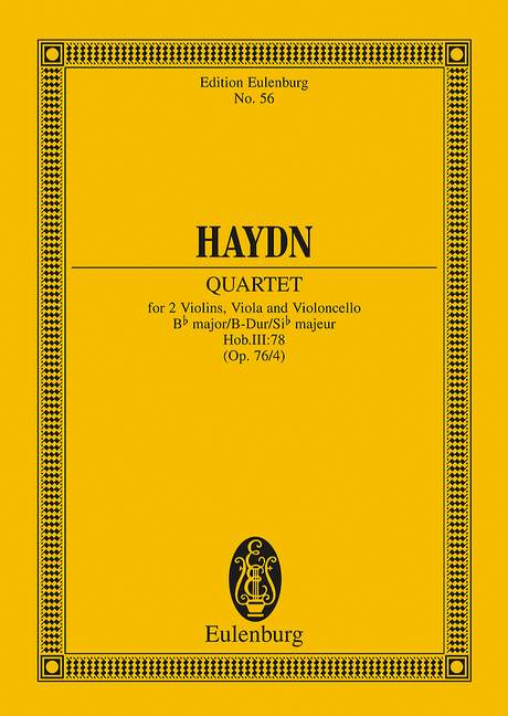 String Quartet Bb major, L'Aurore op. 76/4 Hob. III: 78
