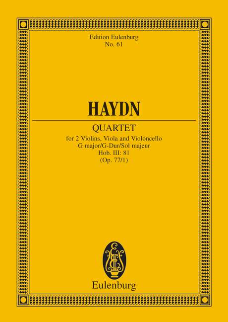 String Quartet G major, Komplimentier op. 77/1 Hob. III: 81