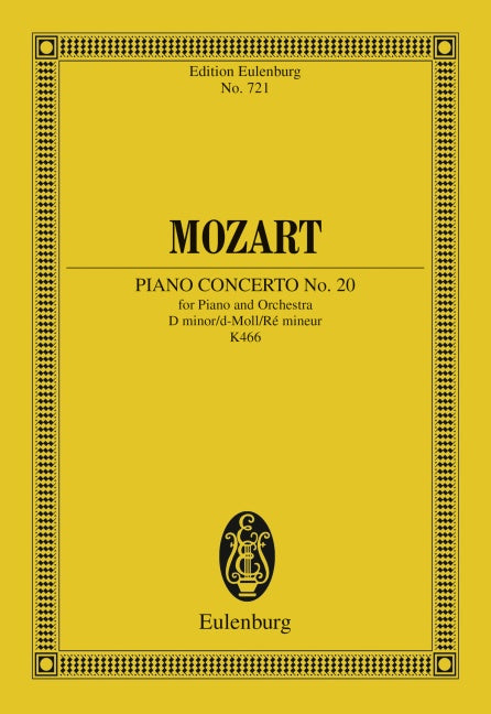 Konzert Nr. 20 d-Moll KV 466 [study score]