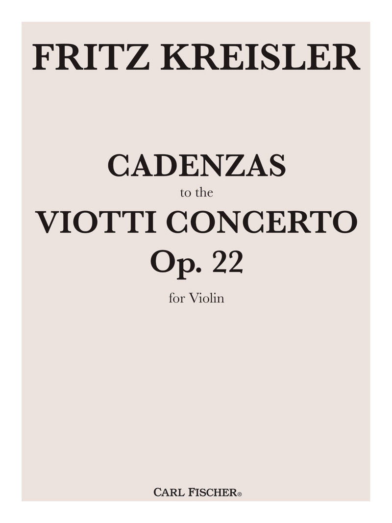 Cadenzas To Viotti's Violin Concerto No. 22