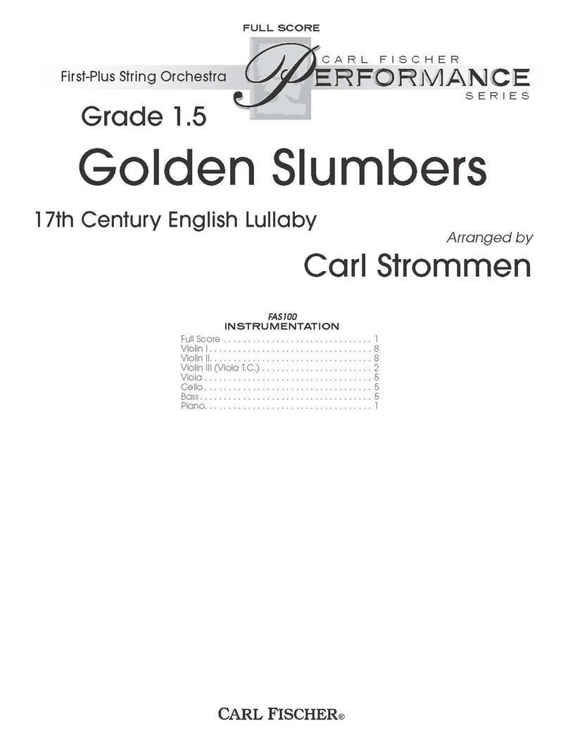 Golden Slumbers (Score Only)