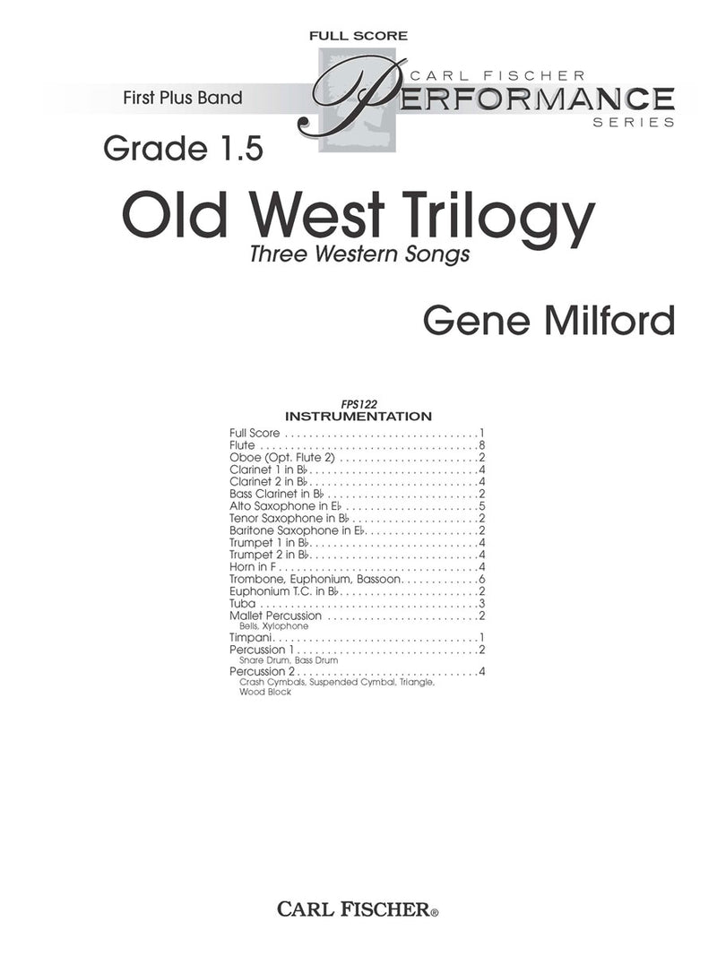 Old West Trilogy (Study Score)