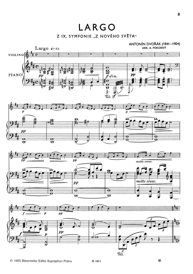 Largo (aus der IX. Symphonie) [score & parts]