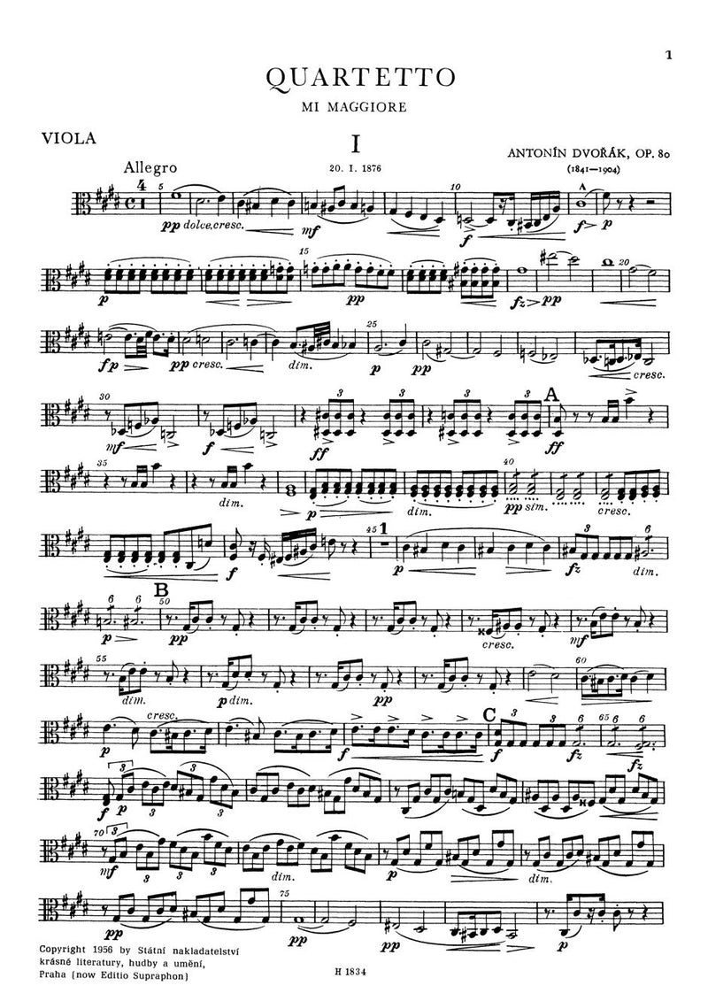 String Quartet Nr. 8 E-Dur op. 80 [set of parts]