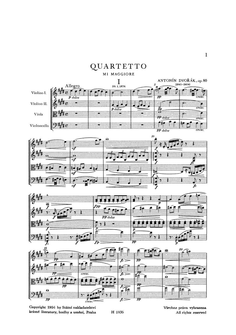 String Quartet Nr. 8 E-Dur op. 80（ポケットスコア）