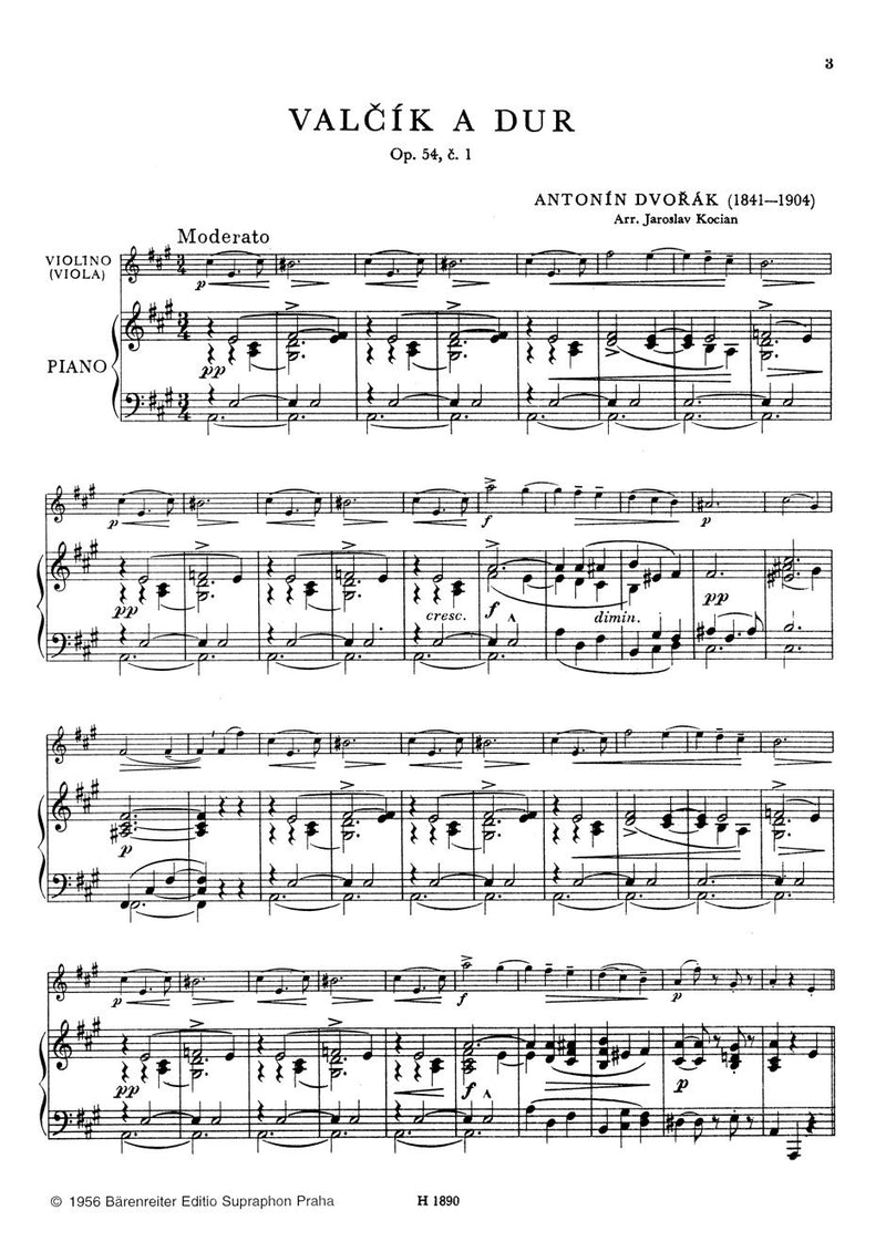 Two Waltzes, Nr. 1, 4 op. 54, arr. Violin and Piano [score & parts]
