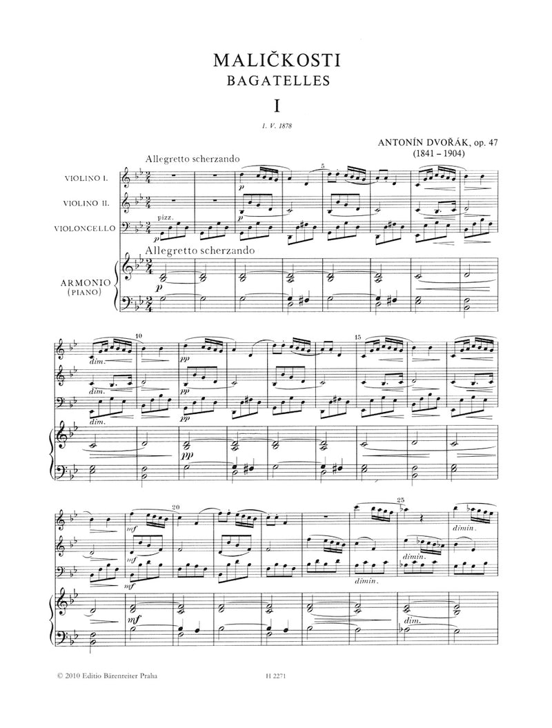 Malickosti (Bagatelles) op. 47 [Performance score, set of parts]