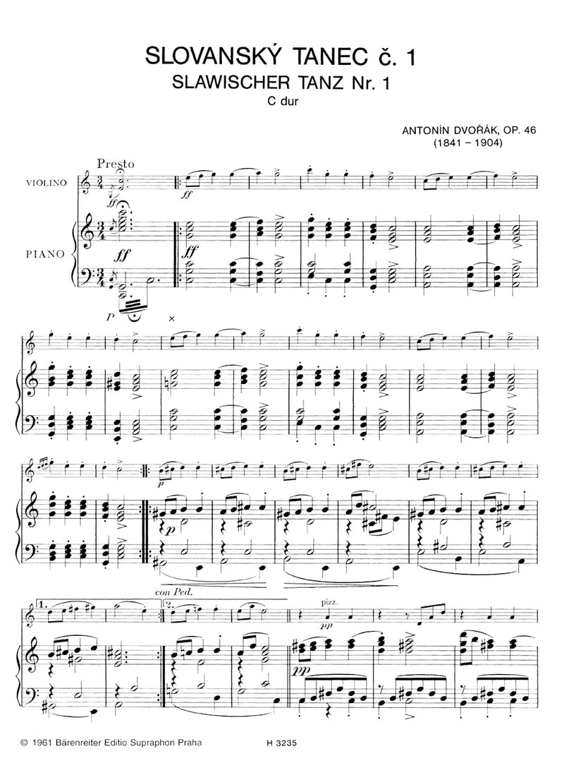 Slawische Tänze Nr. 1-4 op. 46 [score & parts]