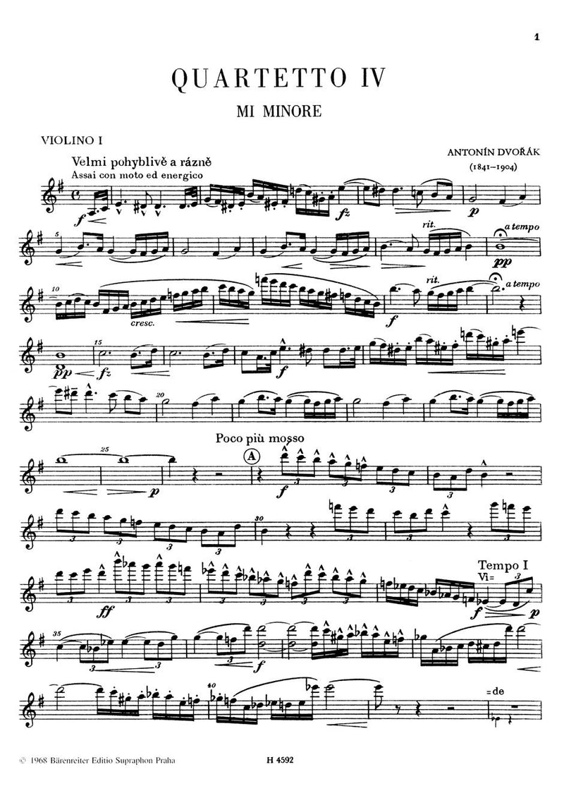 String Quartet Nr. 4 e-Moll [set of parts]