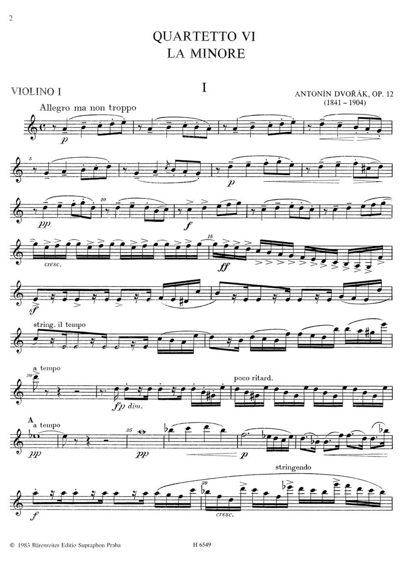 String Quartet Nr. 6 a-Moll op. 12 [set of parts]