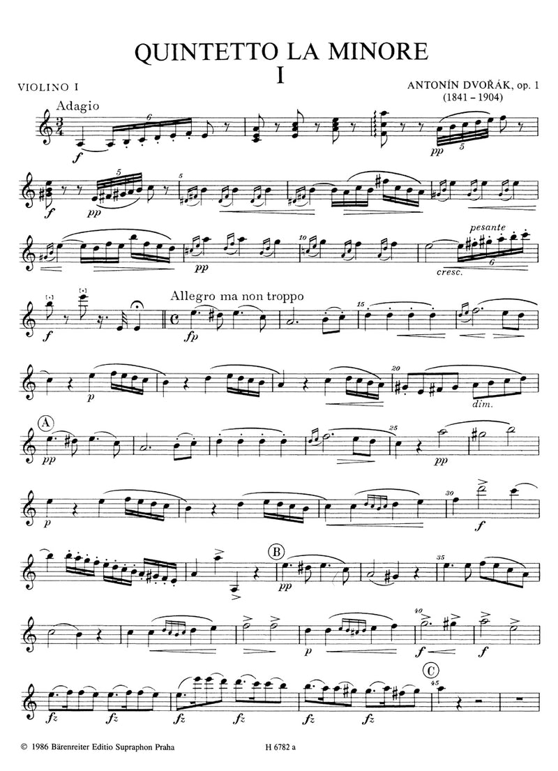 Streichquintett a-Moll op. 1 [set of parts]