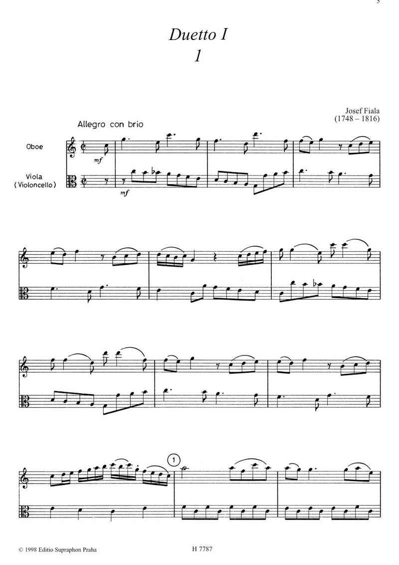 Zwei Duette für Oboe und Bratsche / Violoncello -für Oboe und Bratsche / Violoncello-