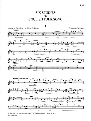 Six Studies in English Folk Song (Cor Anglais part)
